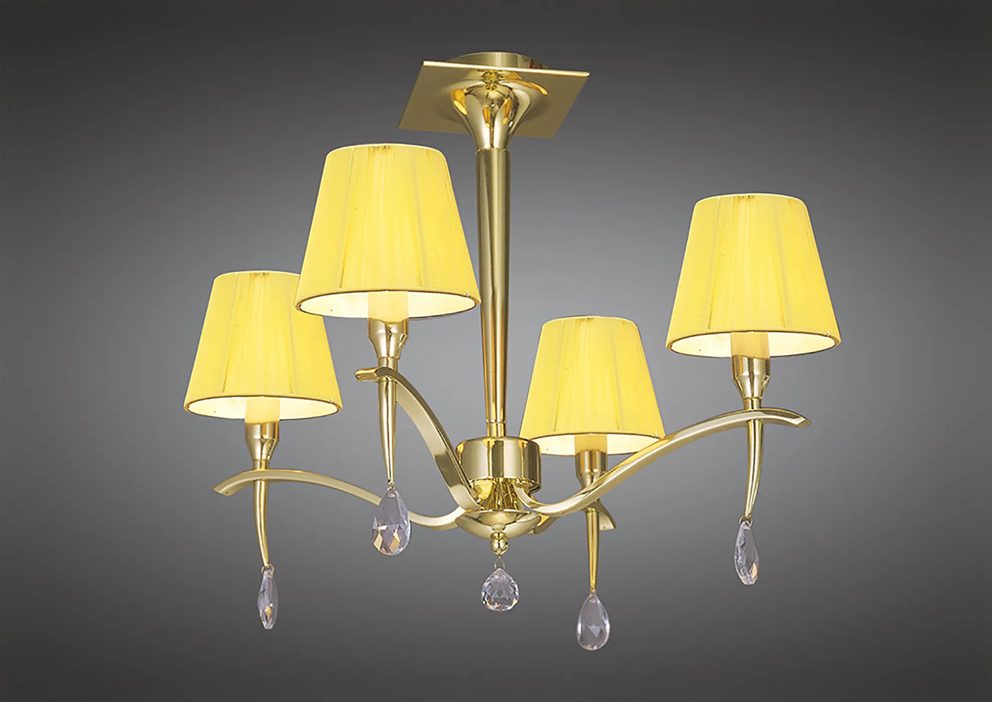 M0345PB  Siena PB Crystal Semi Flush 4 Light